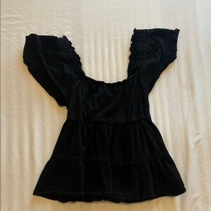 Altar'd State Black Ruffled Blouse
